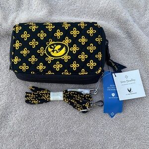 NWT Vera Bradley Quilted Crossbody with Yellow Floral Embroidery